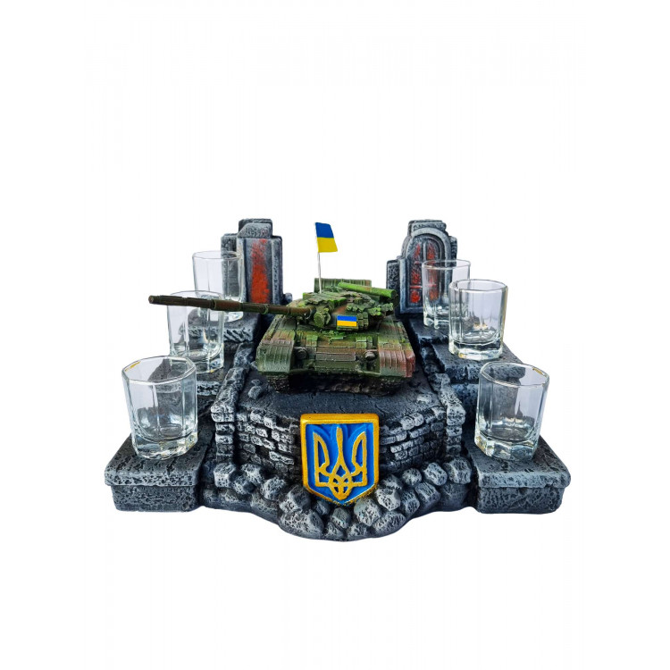 Сувенір Штоф "Український танк Т-64 БВ" №2 (скло не входить) (Гіпс)
