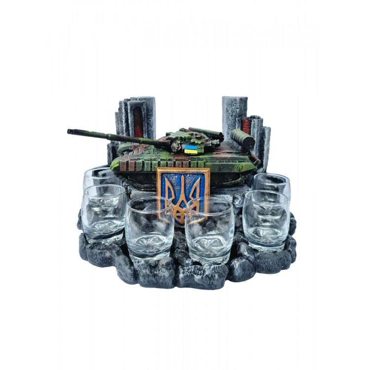 Сувенір штоф Український танк Т-64 БВ (без скла) (Гіпс)