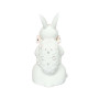 Сувенір Кролик з кошиком, білий, кольорова ліплення