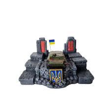 Сувенір патріотичний штоф підставка "Український тягач МТ-ЛБ" №2 гіпс, подарунковий міні-бар