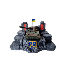 Сувенір патріотичний штоф підставка "САУ 2С3 Акація" гіпс, подарунковий міні-бар