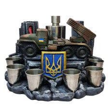Сувенір патріотичний штоф настільний "БМ-21 Град №1\2 гіпс, подарунковий міні-бар