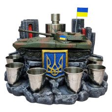 Сувенір патріотичний штоф підставка "САУ  2С1 Гвоздика" №1 (П1) гіпс, подарунковий міні-бар