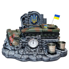 Сувенір патріотичний штоф підставка "САУ 2С1 Гвоздика" №4 (П4) гіпс, подарунковий міні-бар