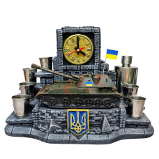 Сувенір патріотичний штоф підставка "САУ 2С3 Акація" №3 (П3) гіпс, подарунковий міні-бар