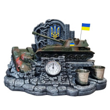 Сувенір патріотичний штоф підставка "САУ 2С3 Акація" №4 (П4) гіпс, подарунковий міні-бар