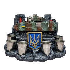Сувенір патріотичний штоф підставка "М2А2 BRADLEY" №1 (П1) гіпс, подарунковий міні-бар