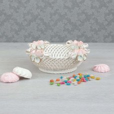 Цукерниця Mersi порцеляна керамічна Зефір, ліплення ручна робота 8 см