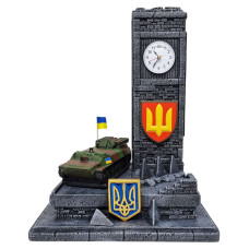 Сувенір патріотичний годинник настільний "ЗРК 9К35 Стріла 10" №1 гіпс, подарунковий сувенір мілітарі