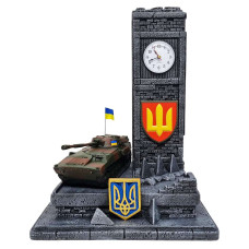 Сувенір патріотичний годинник настільний "САУ 2С1 Гвоздика" №1 гіпс, подарунковий сувенір мілітарі
