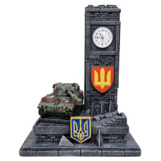 Сувенір патріотичний годинник настільний "САУ М109" №1 гіпс, подарунковий сувенір мілітарі