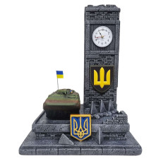 Сувенір патріотичний годинник настільний "Український БМП-1" №1 гіпс, подарунковий сувенір мілітарі