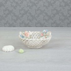 Цукерниця Mersi порцеляна керамічна Люсі плетінка, ліплення ручна робота