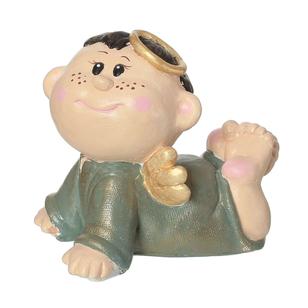 Сувенір декор для дому Янголятко грайливий №3, ручна робота гіпс 15 см