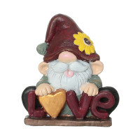 Сувенір декор для дому Гномік LOVE подарунковий, гіпс 19.5 см