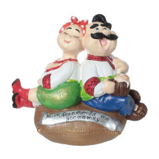 Скарбничка для монет Кум з кумою подарункова, гіпс ручна робота 27 см Скарбничка для монет Кум з кумою подарункова, гіпс ручна робота 27 см