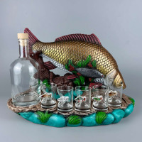 Сувенір патріотичний штоф підставка Короп гіпс, подарунковий міні-бар преміум