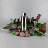 Сувенір патріотичний штоф підставка Щука гіпс, подарунковий міні-бар standart