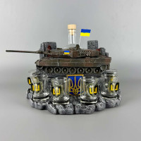 Сувенір патріотичний штоф підставка "Leopard 2А6" (П1) гіпс, подарунок преміум