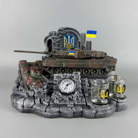 Сувенір патріотичний штоф підставка "Leopard 2А6" (П4) гіпс, подарунок преміум