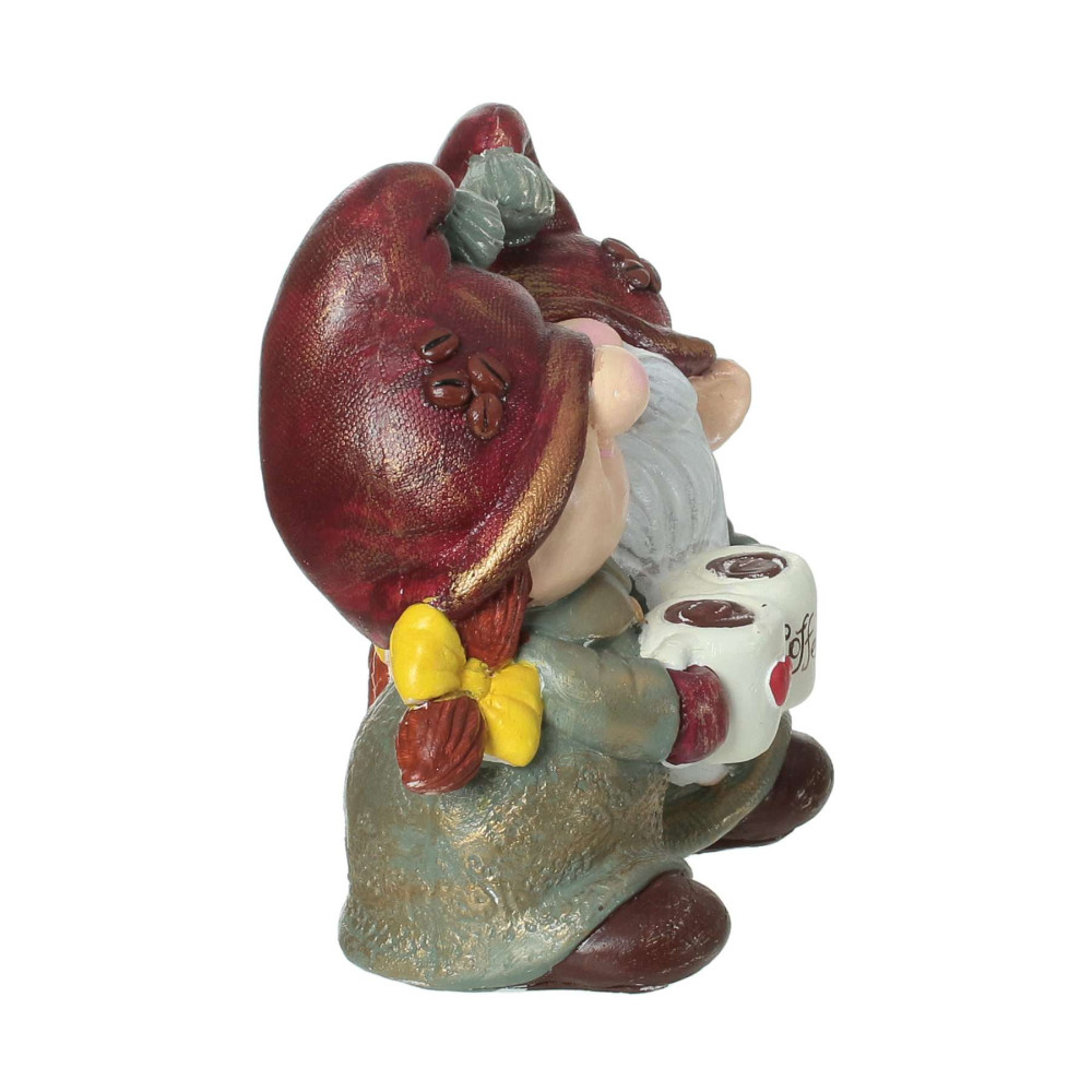 Сувенір декор для дому Пара кавових гномиків подарунковий, гіпс 20 см