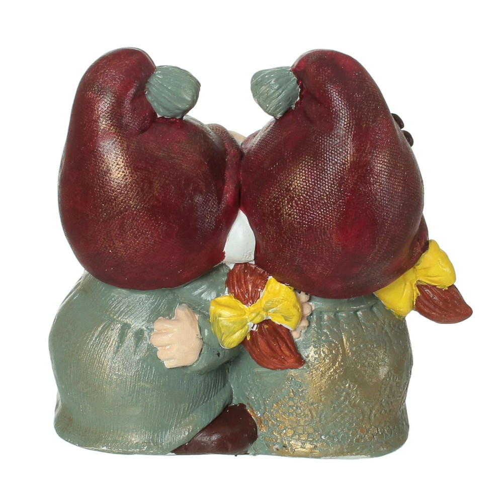 Сувенір декор для дому Пара кавових гномиків подарунковий, гіпс 20 см